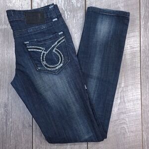 Big Star Women Straight Leg Jeans in Dark Blue Wash